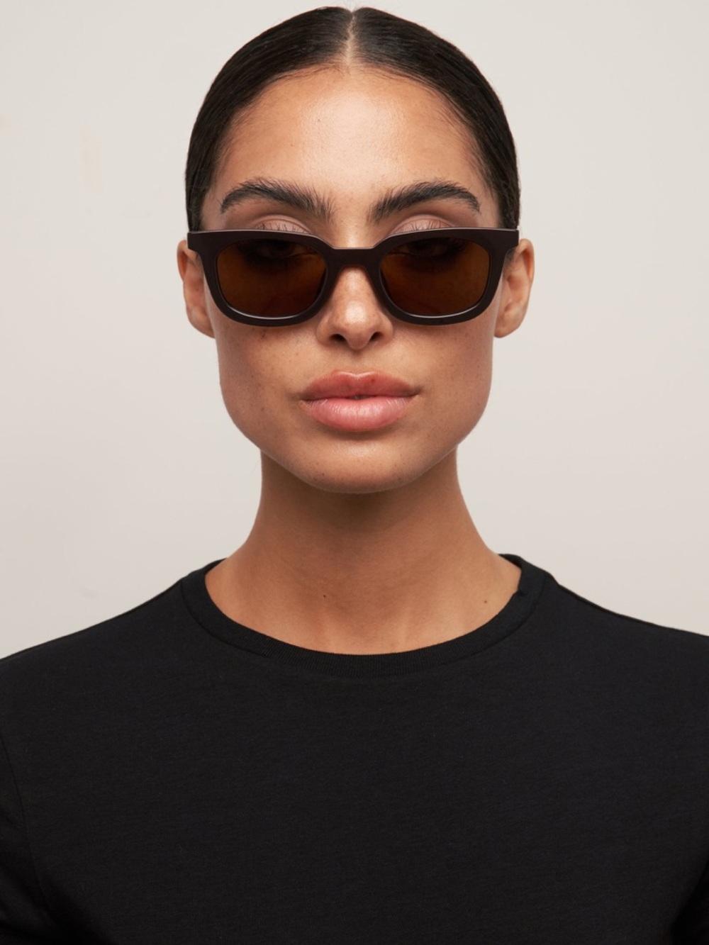 Otra Eyewear Nia Dark Chocolate Brown Wayfarer Plastic Frame Sunglasses